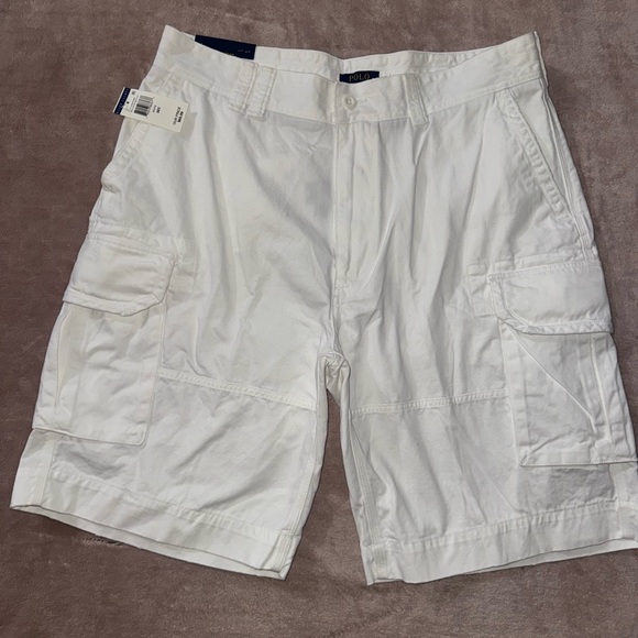 Polo Ralph Lauren Men’s Shorts The Gellar Fatigue Cargo Pockets White Sz 38T NWT - Picture 1 of 10